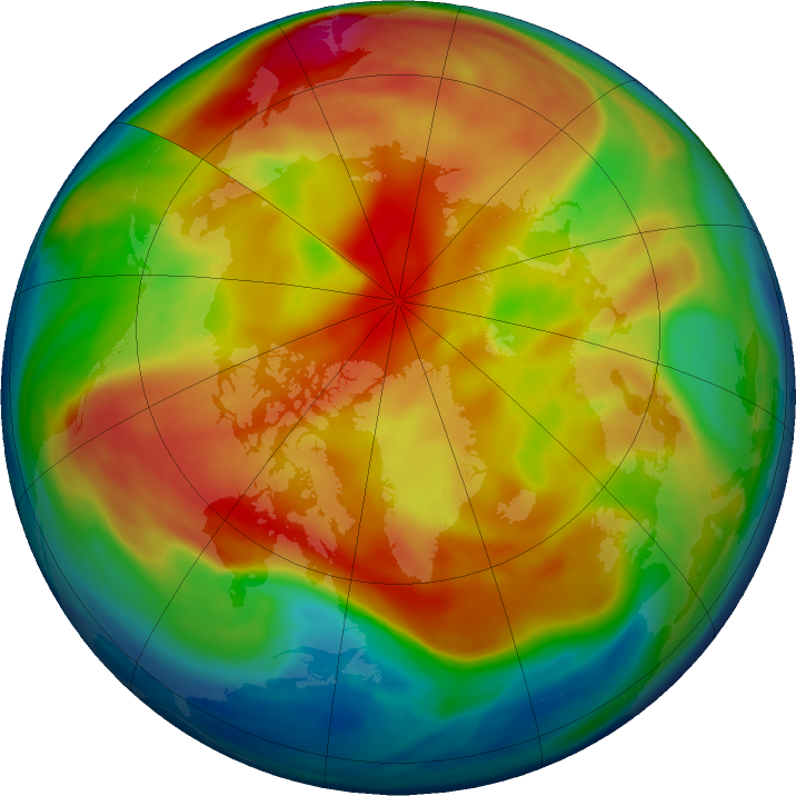 Arctic ozone map for 08 February 2019